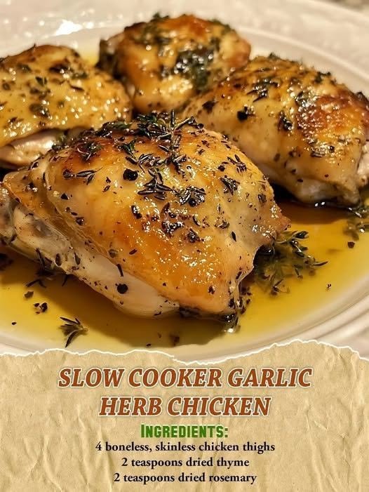 Slow Cooker Garlic Herb Chicken