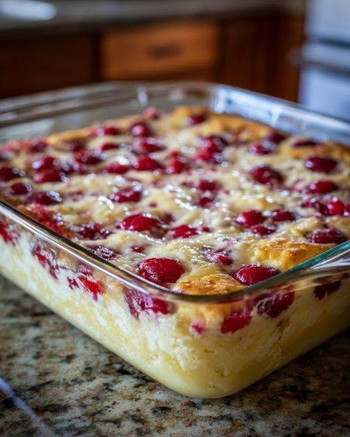 3-Ingredient Cranberry Cream Cheese Cobbler