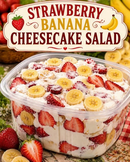 Strawberry Banana Cheesecake Salad