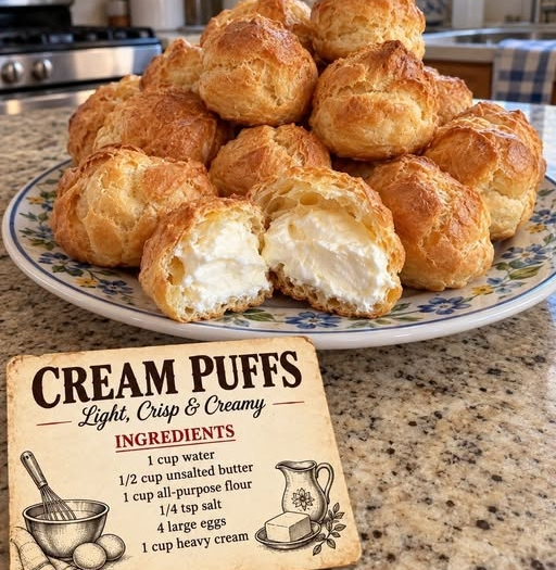 Classic Cream Puffs — Light, Crisp & Creamy