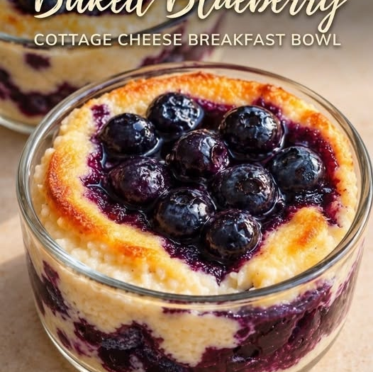 Baked Blueberry Cottage Cheese Breakfast Bowl