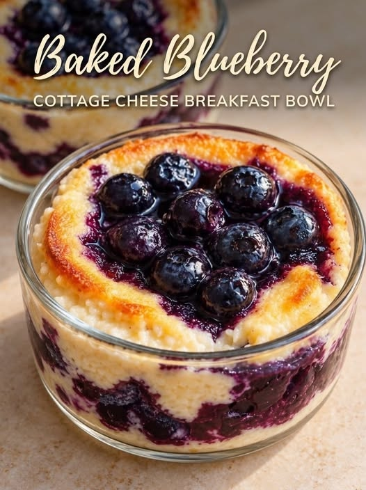 Baked Blueberry Cottage Cheese Breakfast Bowl