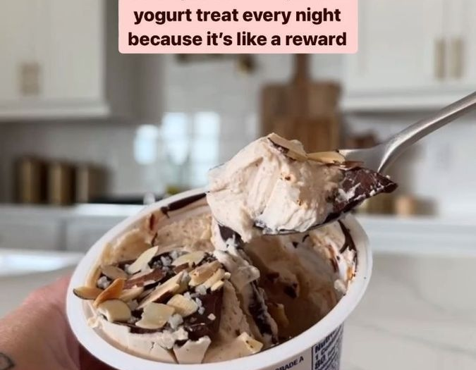 High-Protein Chocolate Almond Yogurt Treat