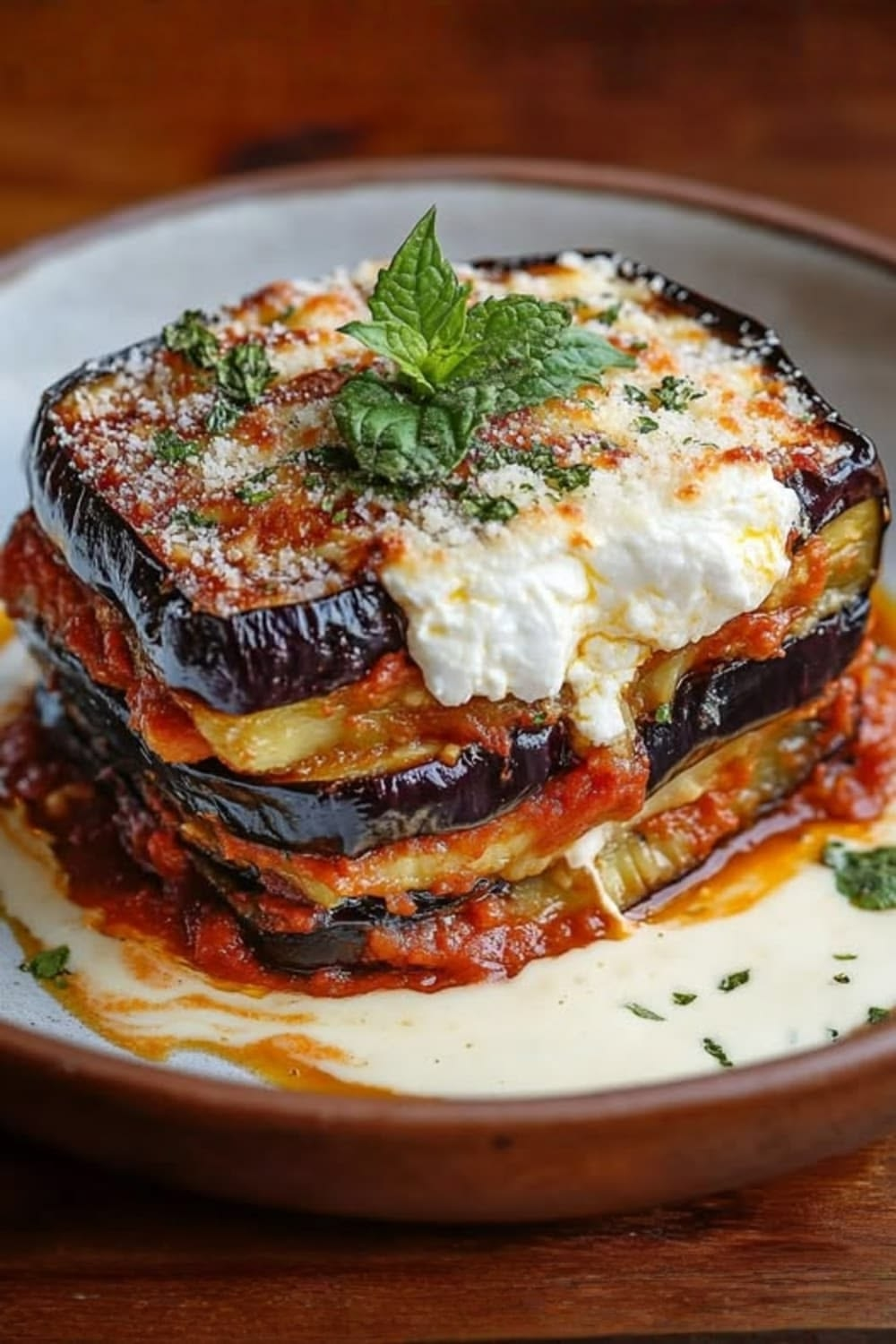 Creamy Eggplant Parmesan with Burrata