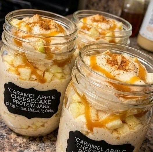 Caramel Apple Cheesecake Protein Jars