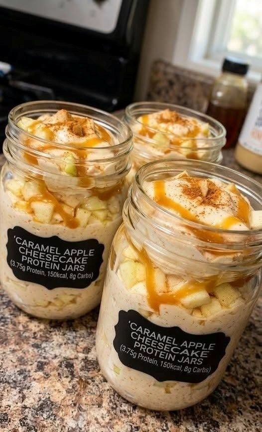 Caramel Apple Cheesecake Protein Jars