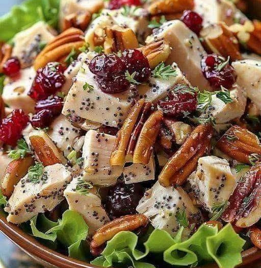 Cranberry Pecan Chicken Salad with Poppy-Seed Dressing