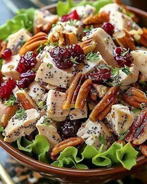 Cranberry Pecan Chicken Salad with Poppy-Seed Dressing