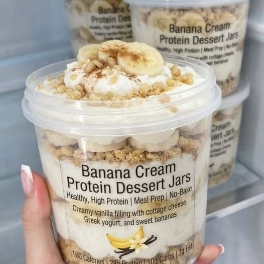 Banana Cream Protein Dessert Jars