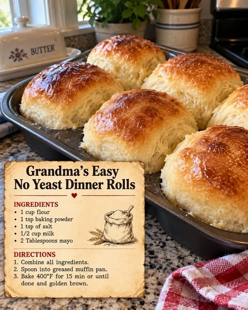 Grandma’s Easy No-Yeast Dinner Rolls