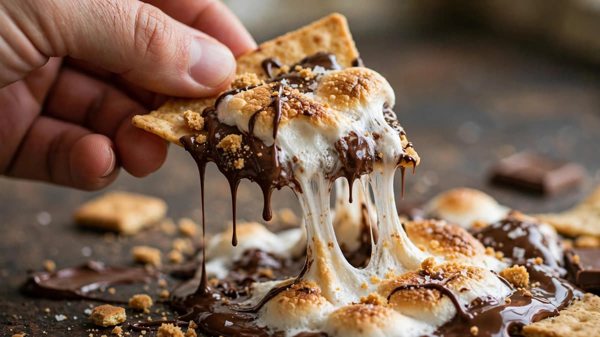 Sheet Pan S'mores Chips with gooey toasted marshmallows