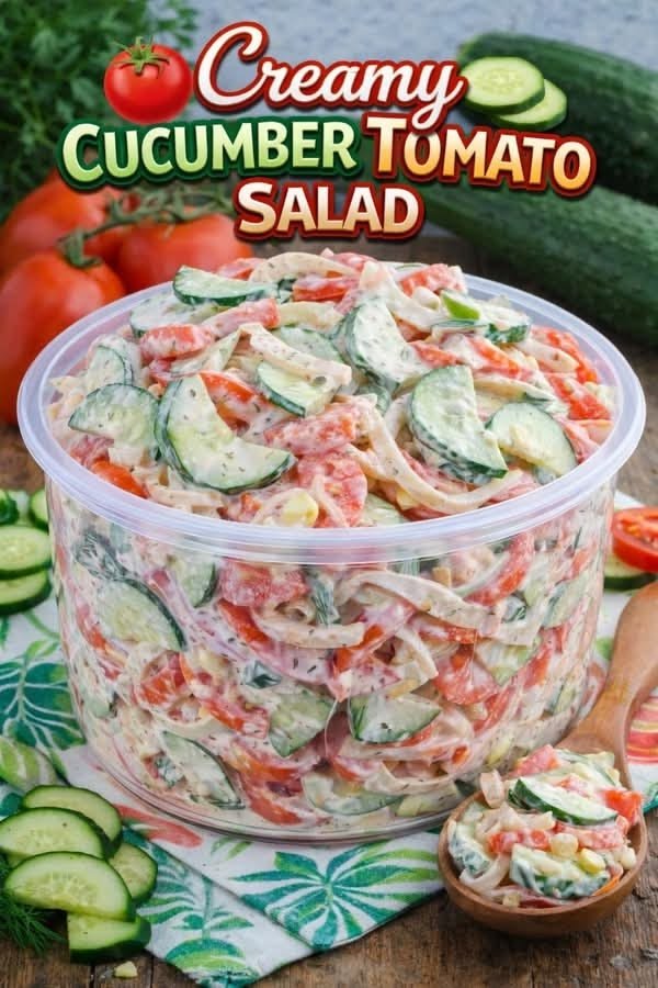 Creamy Cucumber Tomato Salad