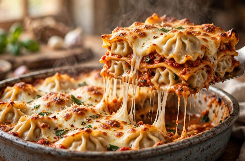 Viral Dumpling Lasagna (Mediterranean Style)