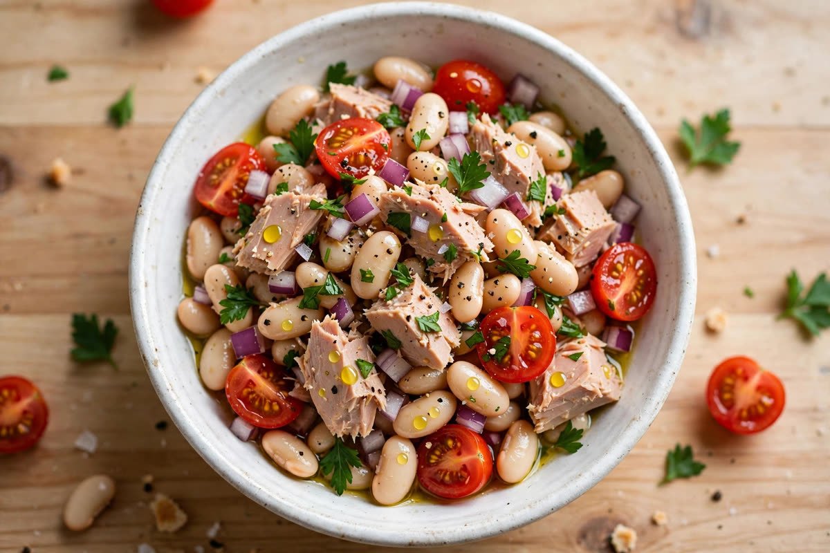 Mediterranean Tuna & White Bean Salad (5-Minute No-Cook Recipe)
